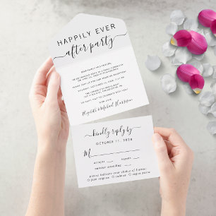 Glückliches Ende Menüwahl Hochzeitsempfang All In One Einladung