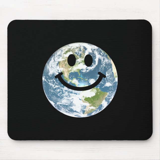 Glückliches Erdgesicht Mousepad (Vorne)