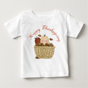 Glückliches Erntedank-Korb-Baby-Geschenk Baby T-shirt