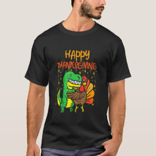 Glückliches Erntedankfest Dinosaurier Truthahn Uma T-Shirt