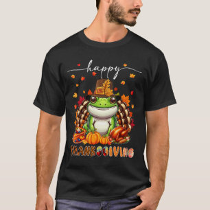 Glückliches Erntedankfest Frosch Kostüm Truthahn H T-Shirt
