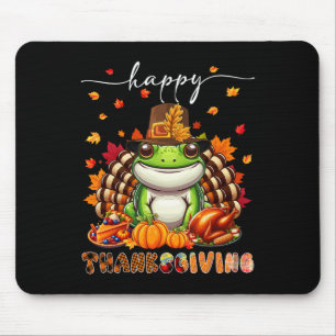 Glückliches Erntedankfest Froschkostüm Truthahn He Mousepad