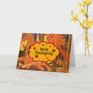 Glückliches Erntedankfest, Herbstfarben, Karte