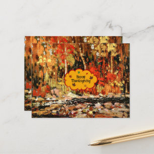 "Glückliches Erntedankfest", Herbstfarben, Postkarte