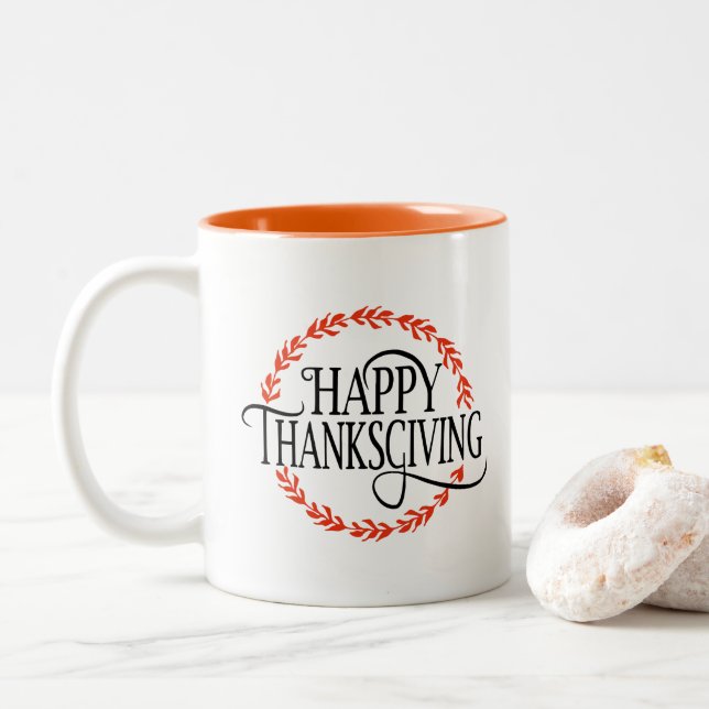 Glückliches Erntedankfest Kaffeetasse (Mit Donut)