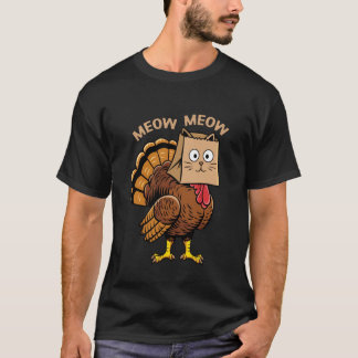 Glückliches Erntedankfest Katzenkostüm Truthahn Lu T-Shirt