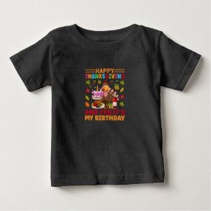 Glückliches Erntedankfest und es ist mein Geburtst Baby T-shirt