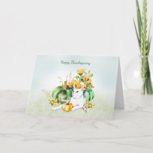 Glückliches Erntedankfest von der Katze Dankeskarte