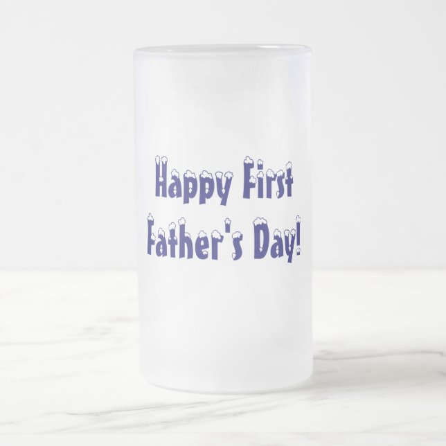 Glückliches erstes, der Vatertag! - Stein/Tasse Mattglas Bierglas (Mittel)