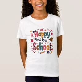 Glückliches Erstschultag-T-Shirt für Mädchen T-Shirt