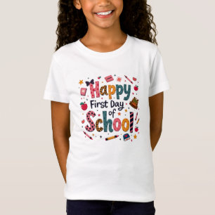Glückliches Erstschultag-T-Shirt für Mädchen T-Shirt