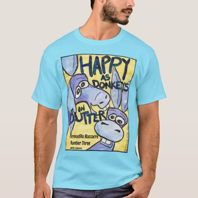 Glückliches Esel T-Shirt (Vorderseite)