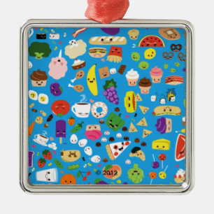 Glückliches Essen Ornament Aus Metall