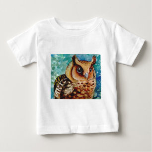 Glückliches Eulen-Aquarell Baby T-shirt