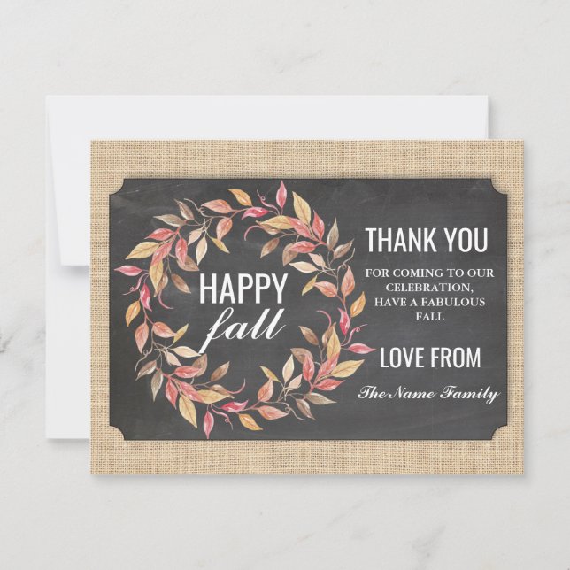 Glückliches Fall-Ernte-Festival danken Ihnen, Dankeskarte (Vorderseite)