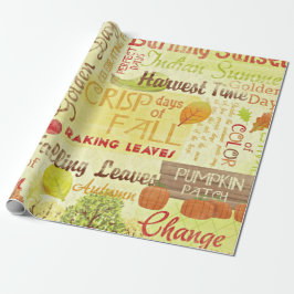 Glückliches Fall-Leinen-Packpapier Geschenkpapier