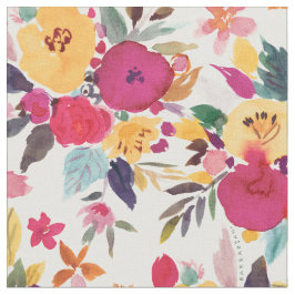 GLÜCKLICHES, farbiges, florales Watercolor-Gewebe Stoff