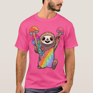 Glückliches Faultier Edm Rave Psychedelischer Dj T-Shirt