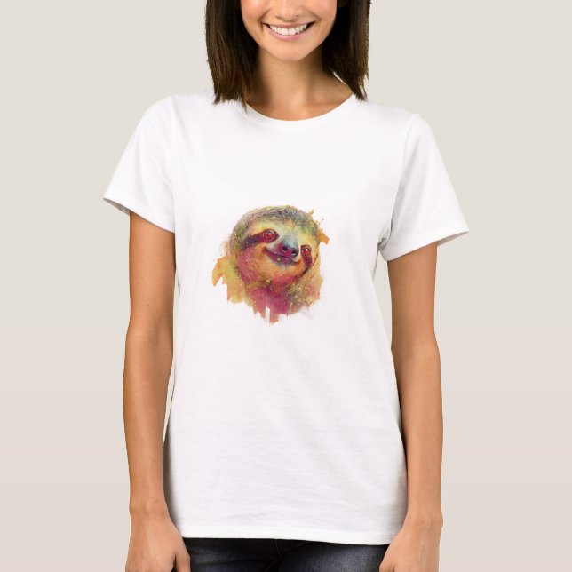 Glückliches Faultier T-Shirt (Vorderseite)
