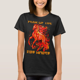 glückliches Feuer ja Mondjahr neues Pferd chinesis T-Shirt