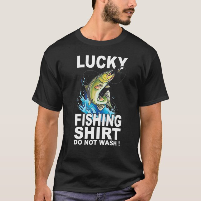 Glückliches Fischen lustig T-Shirt (Vorderseite)