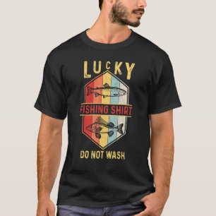 Glückliches Fischen Nicht Waschen Männer Väter T-Shirt