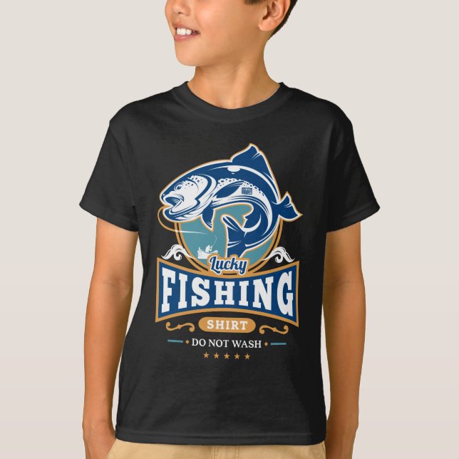 Glückliches Fischen-Shirt waschen nicht Fischer im T-Shirt (Vorderseite)