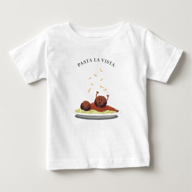 Glückliches Fleischklöschen-"Teigwaren-La Vista! " Baby T-shirt (Vorderseite)