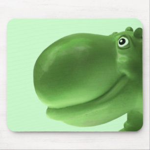 Glückliches Flusspferd-Grün Mousepad