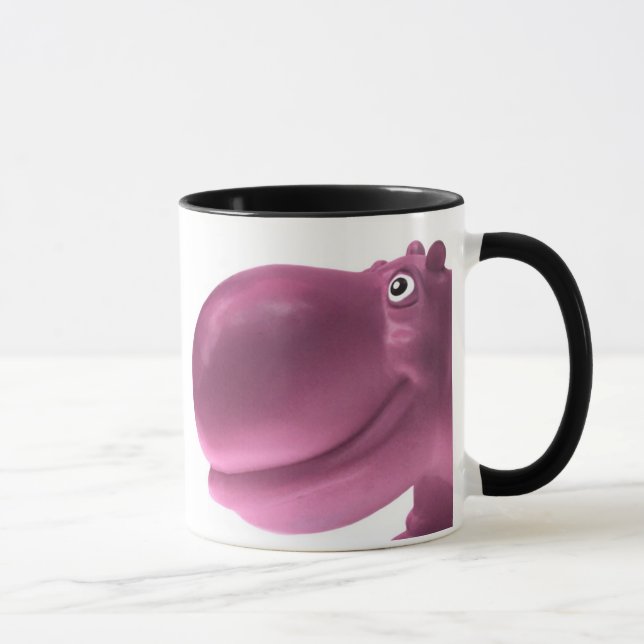 Glückliches Flusspferd-Rosa Tasse (Rechts)