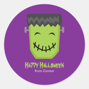 Glückliches Frankenstein scherzt Halloween Runder Aufkleber