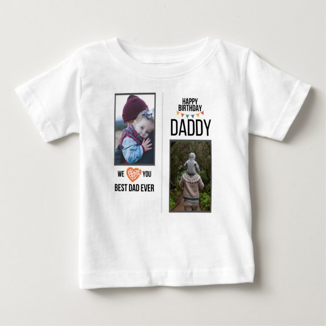 GLÜCKLICHES GEBURTSTAG DADDY BABY SCHLIESST CUSTOM T-SHIRT (Vorderseite)
