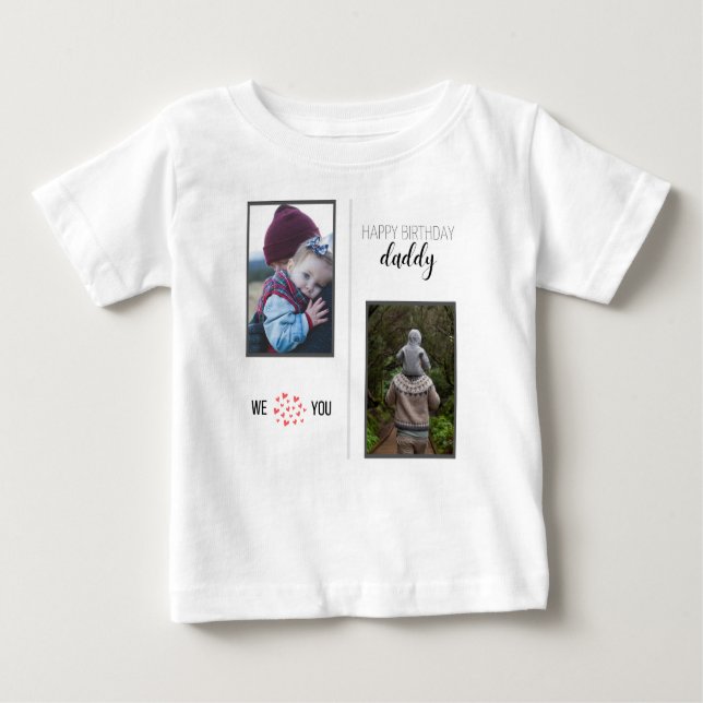 GLÜCKLICHES GEBURTSTAG DADDY BABY SCHLIESST CUSTOM T-SHIRT (Vorderseite)