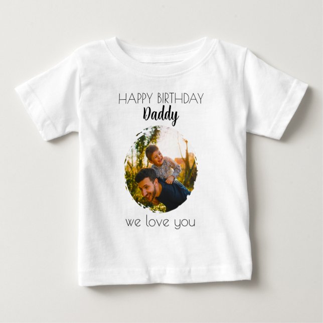 GLÜCKLICHES GEBURTSTAG DADDY BABY SCHLIESST CUSTOM T-SHIRT (Vorderseite)