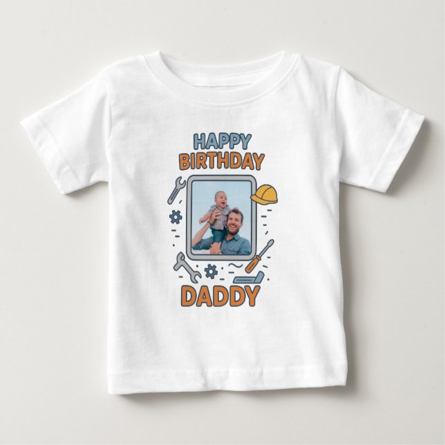 GLÜCKLICHES GEBURTSTAG DADDY BABY SCHLIESST CUSTOM T-SHIRT (Vorderseite)