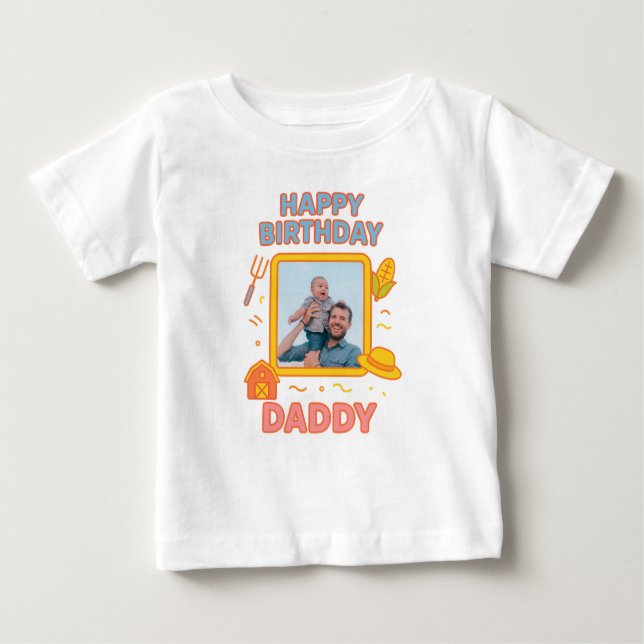 GLÜCKLICHES GEBURTSTAG DADDY BABY SCHLIESST CUSTOM T-SHIRT (Vorderseite)
