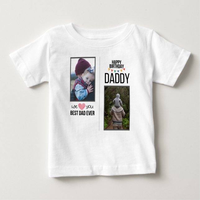 GLÜCKLICHES GEBURTSTAG DADDY BABY SCHLIESST CUSTOM T-SHIRT (Vorderseite)