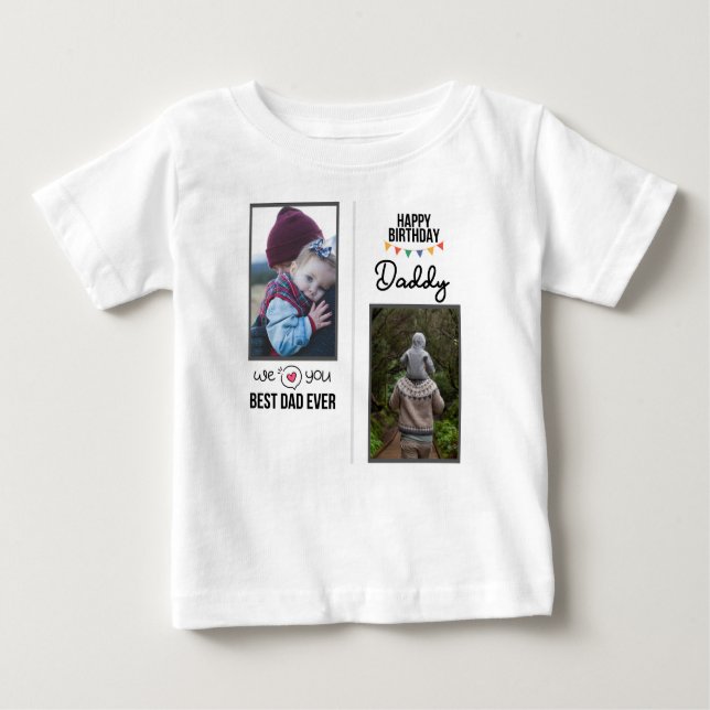 GLÜCKLICHES GEBURTSTAG DADDY BABY SCHLIESST CUSTOM T-SHIRT (Vorderseite)