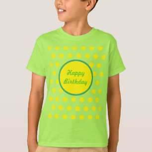 Glückliches Geburtstag-Kinder-T-Shirt Neon-Grün un T-Shirt