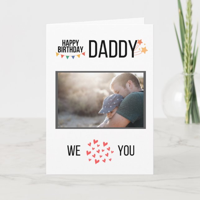 GLÜCKLICHES GEBURTSTAGES DADDY CARD CUSTOM FOTO UN KARTE (Vorderseite)