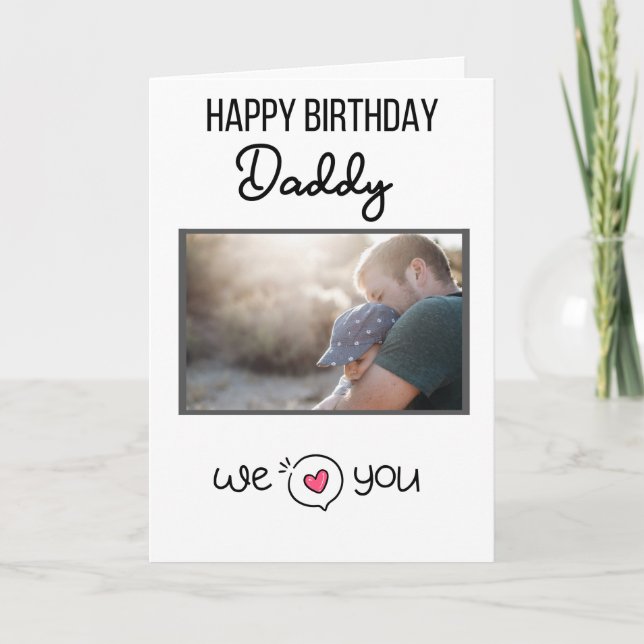 GLÜCKLICHES GEBURTSTAGES DADDY CARD CUSTOM FOTO UN KARTE (Vorderseite)