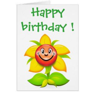 "GLÜCKLICHES GEBURTSTAGES GESICHT BLUME