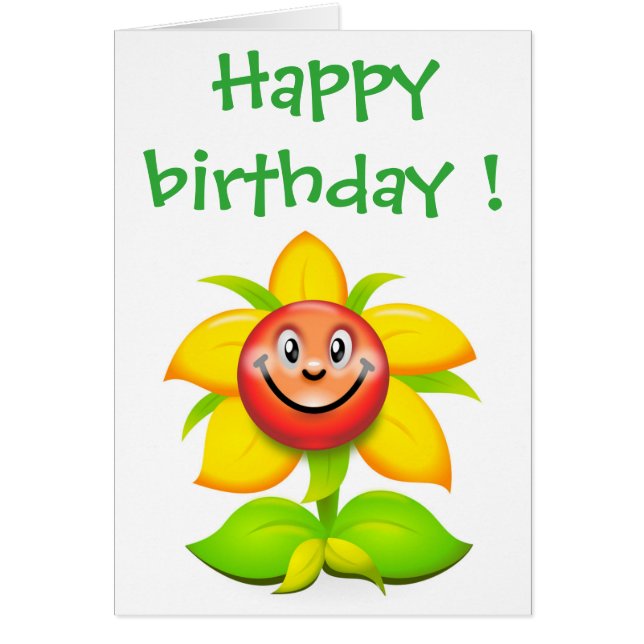 "GLÜCKLICHES GEBURTSTAGES GESICHT BLUME (Vorne)