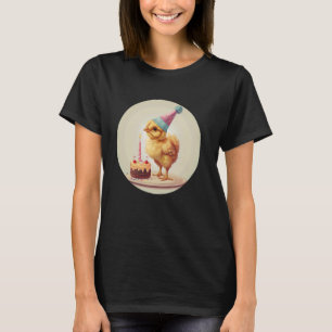 Glückliches Geburtstags-Küken mit Partyhut für Gef T-Shirt