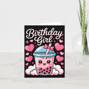 Glückliches Geburtstagsmädchen Cute Nk Bogen Bubbl Karte