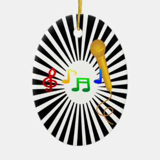 Glückliches Gesang-Musik-Karaoke süßes Keramikornament