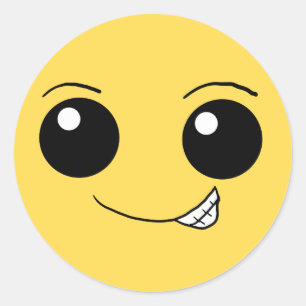 Glückliches Gesicht 5 Runder Aufkleber