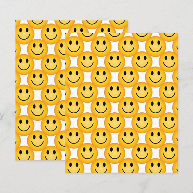 Glückliches Gesicht Bastelpapier, Smiley Glücklich (Vorne/Hinten)