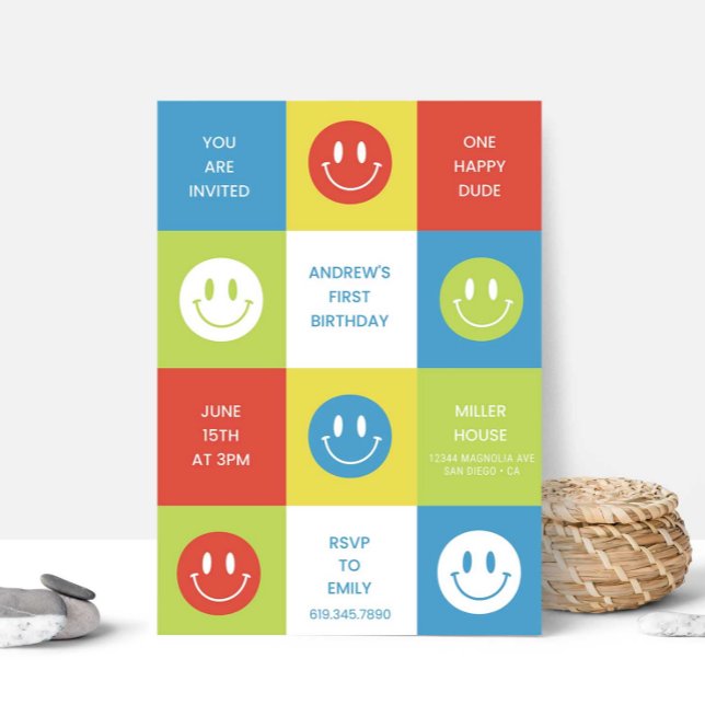 GLÜCKLICHES GESICHT ・ GLÜCKLICHER TYP EINLADEN EINLADUNG (Von Creator hochgeladen)