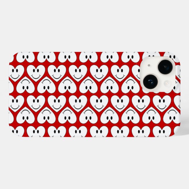 Glückliches Gesicht Herz Case-Mate iPhone Hülle (Rückseite (Horizontal))